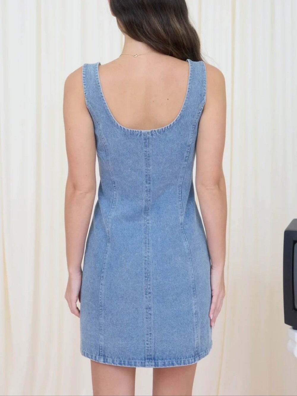 The Workshop Denim Button Down Sleeveless Mini Dress Size S NWT - Picture 2 of 5